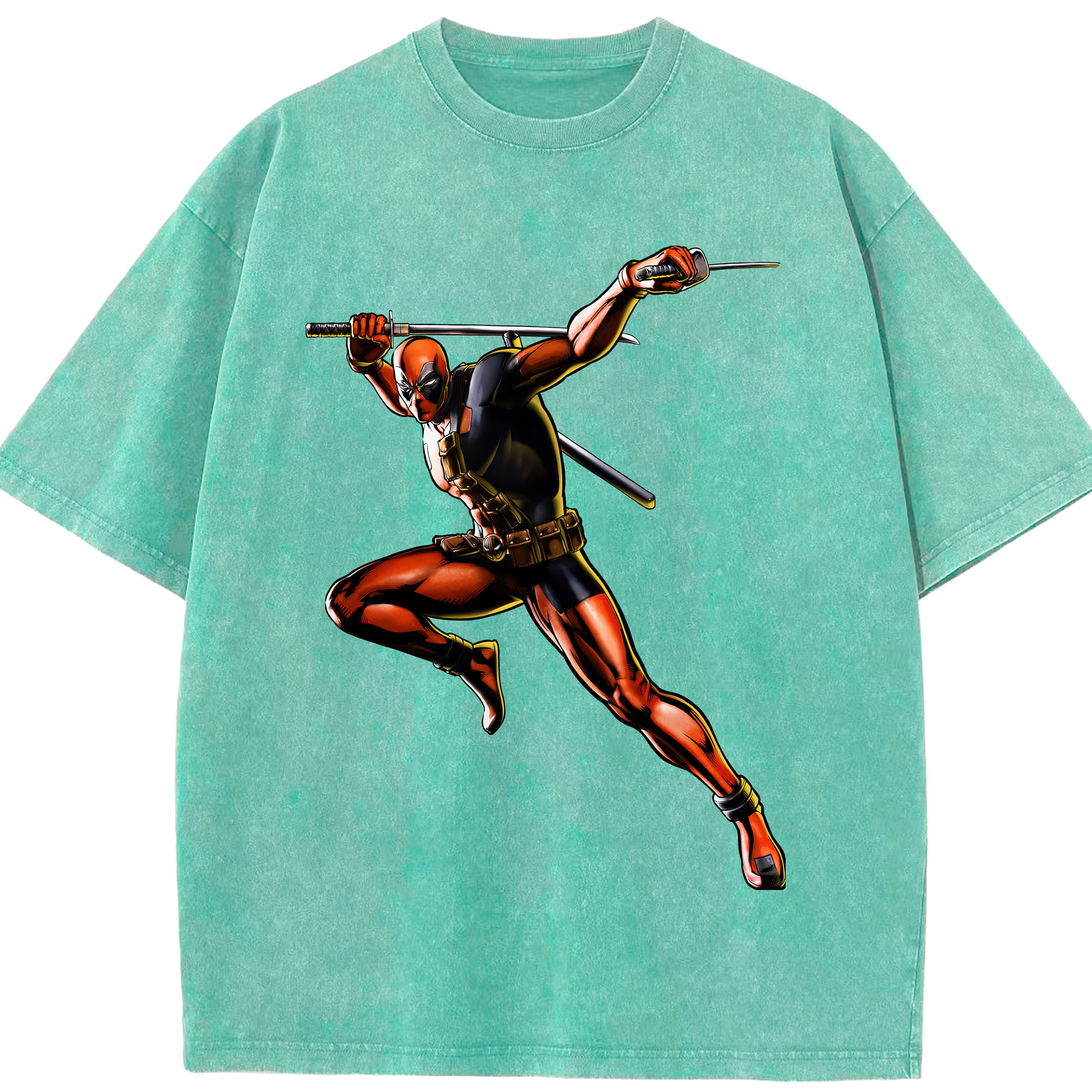 （画像用） Deadpool デッドプール 綿100% ヴィンテージ風 半袖Tシャツ（フロントプリント）